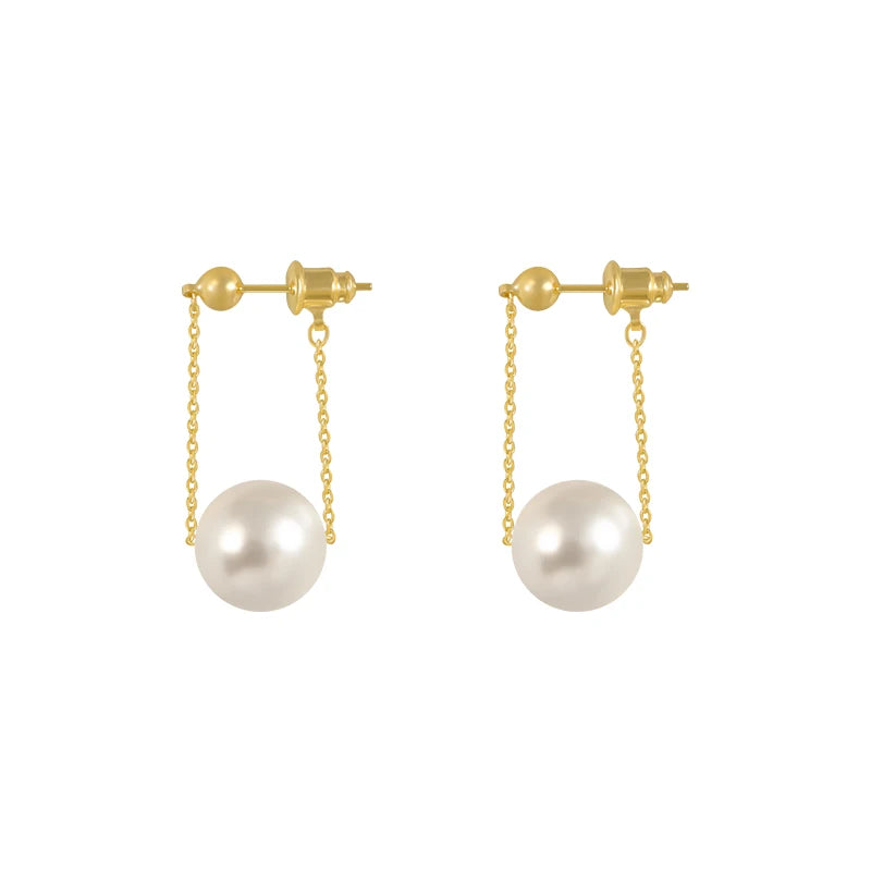 Elegant Small Pearl Pendant Earrings