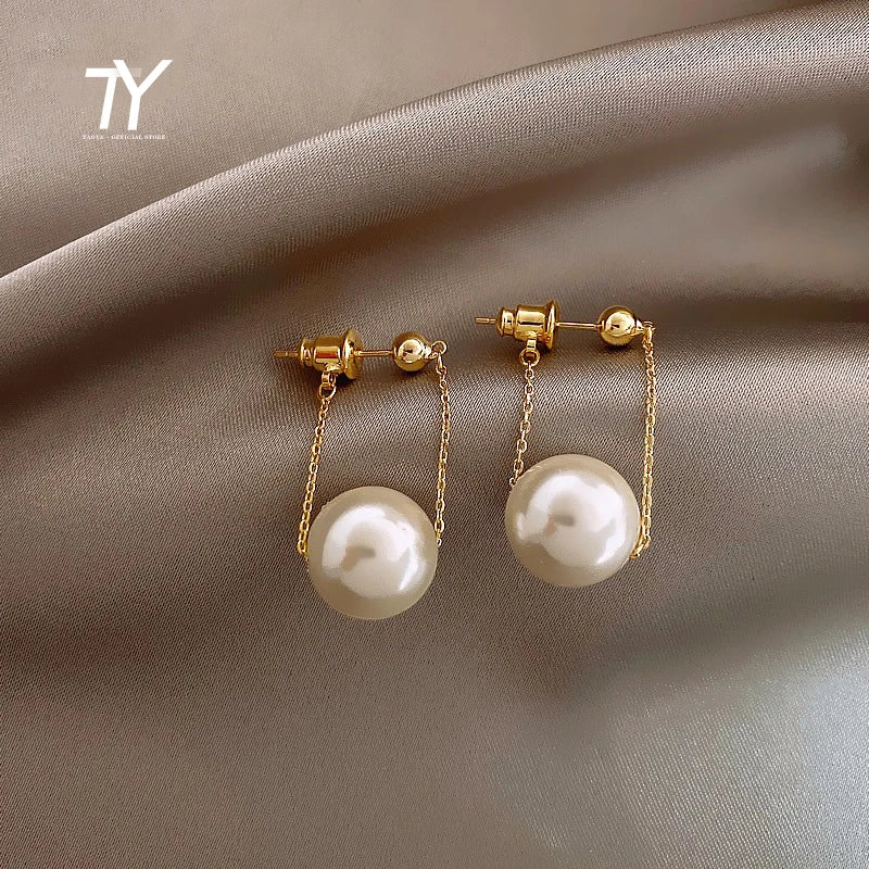 Elegant Small Pearl Pendant Earrings